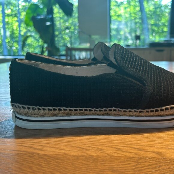 Jimmy Choo Black Cubed Suede Dawn Slip On Espadrille - Picture 9 of 11